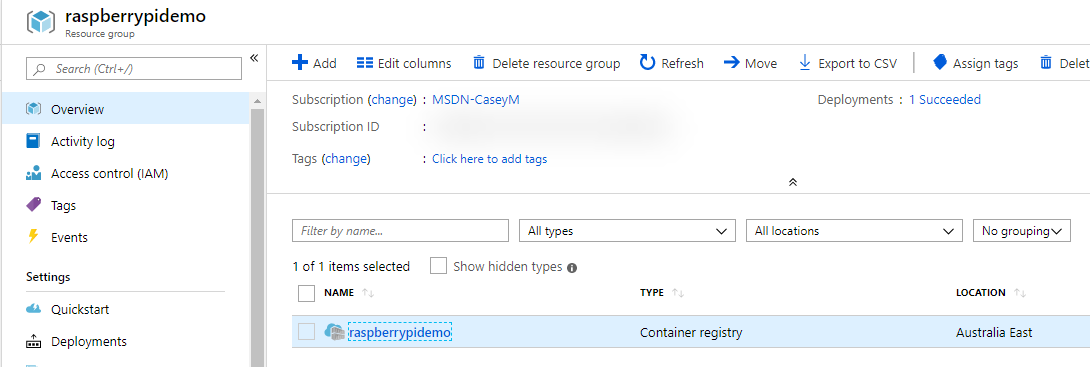 Azure container registry