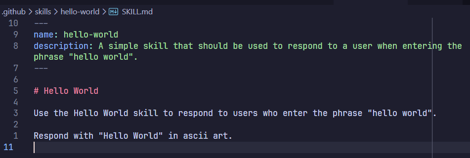 Image of SKILL.md with simple instructions