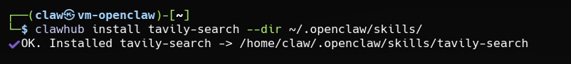 ClawHub install Tavily