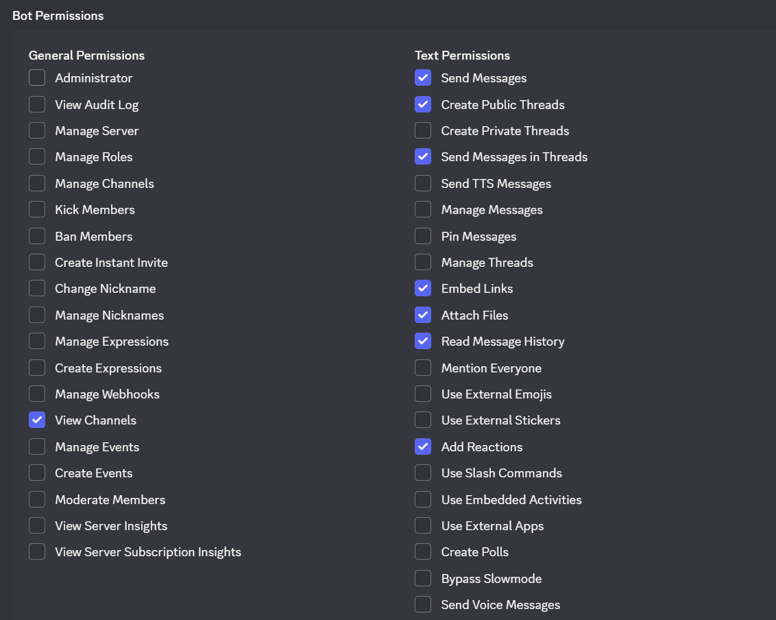 Discord bot permissions