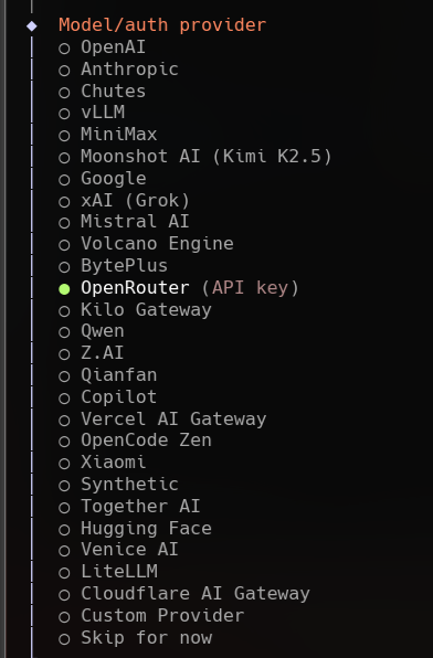 OpenClaw select OpenRouter